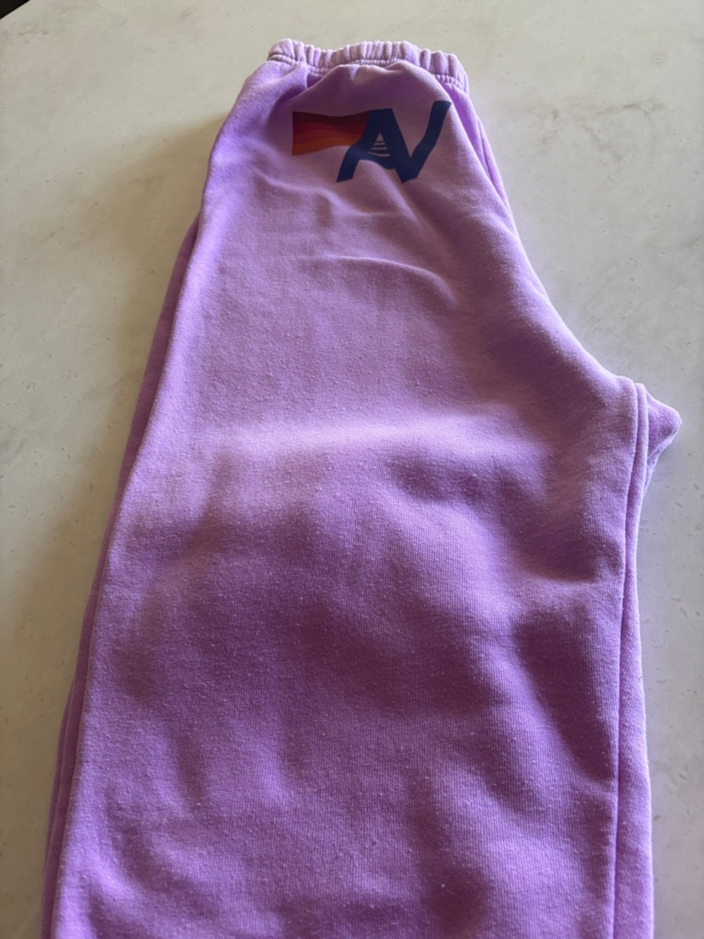 Aviator Nation Purple Tee — Solid Pastel Crew
